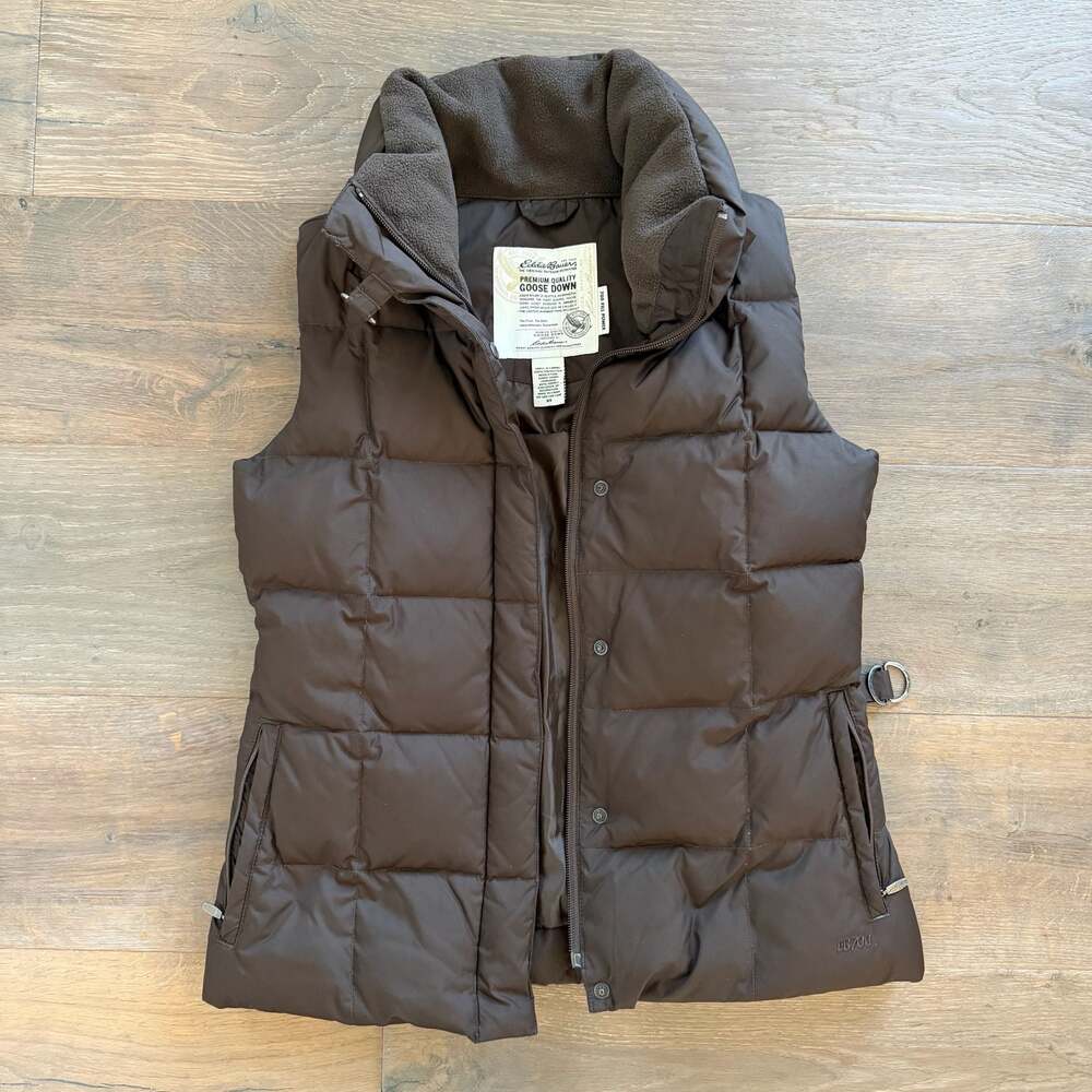 Eddie Bauer Women's Brown EB700 Premium Goose Down Puffer Vest XS